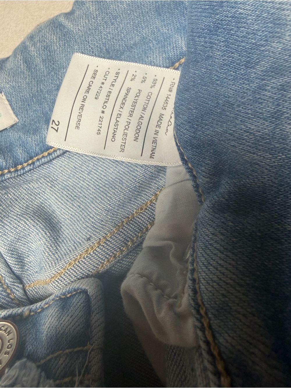 KanCan Faded Light Blue Flare Jeans with Frayed Hem - Picture 7 of 7